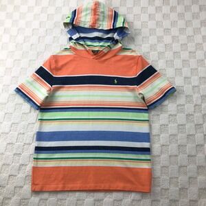 Polo Ralph Lauren Hoodie Shirt Boys XL Striped Cotton Hooded Youth Kids Pony